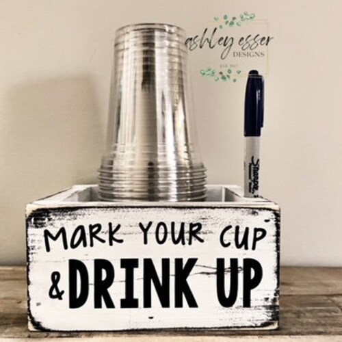 Red Solo Cup Holder With Sharpie Mark Your Cup and Drink Up Etsy