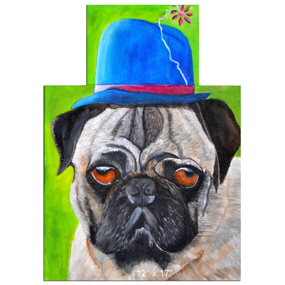 pug with hat