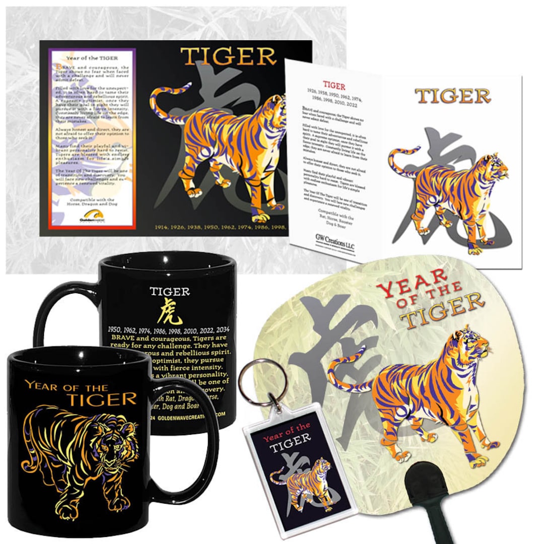 Year of the TIGER Asian Oriental Chinese Zodiac Horoscope 6pc. Gift Set -  Etsy, image size:1080x1080