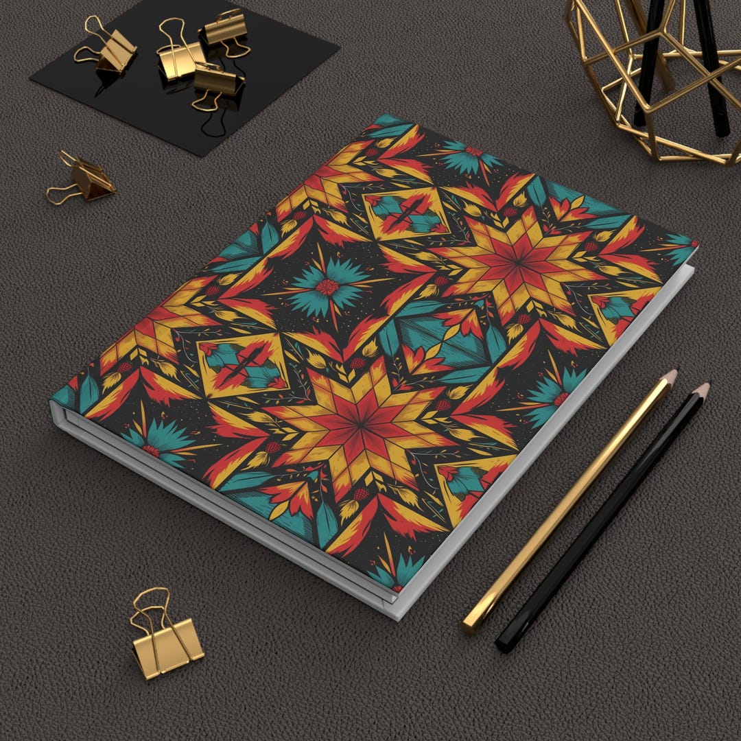 Vibrant Starburst Hardcover Journal, Colorful Notebook for Writers ...