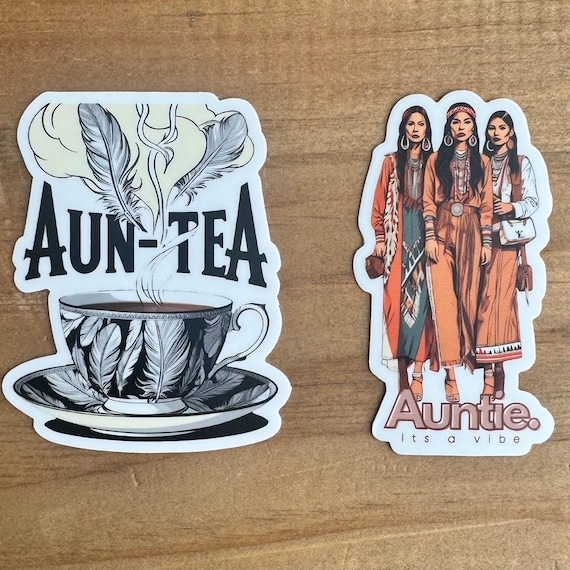 Native American "Auntie" Sticker | 3-Inch Die-Cut Vinyl Sticker | Indigenous Auntie Art