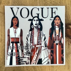 Adesivo "Auntie Vogue" dei nativi americani / Adesivo in vinile fustellato da 3 pollici / Arte della zia indigena