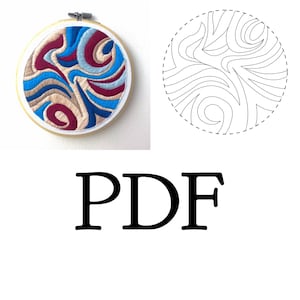 Beginner Intermediate Embroidery Pattern PDF  | abstract embroidery
