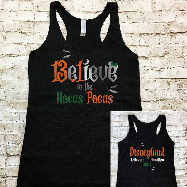 Disneyland Themed Half Marathon (13.1) BELIEVE Running Shirt | Disney Half Marathon 13.1m Believe Tank Top | Believe in the Hocus Pocus 13.1