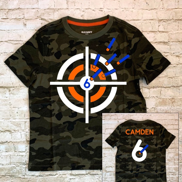 Personalized BOY'S Nerf Bullseye Birthday Shirt | Custom Birthday Boy Nerf Target Shirt | Family Birthday Boy Nerf Target Shirts