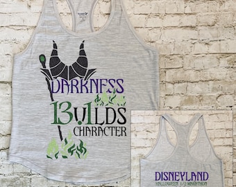 Disney Themed Maleficent Darkness Builds Character Half Marathon Race Shirt