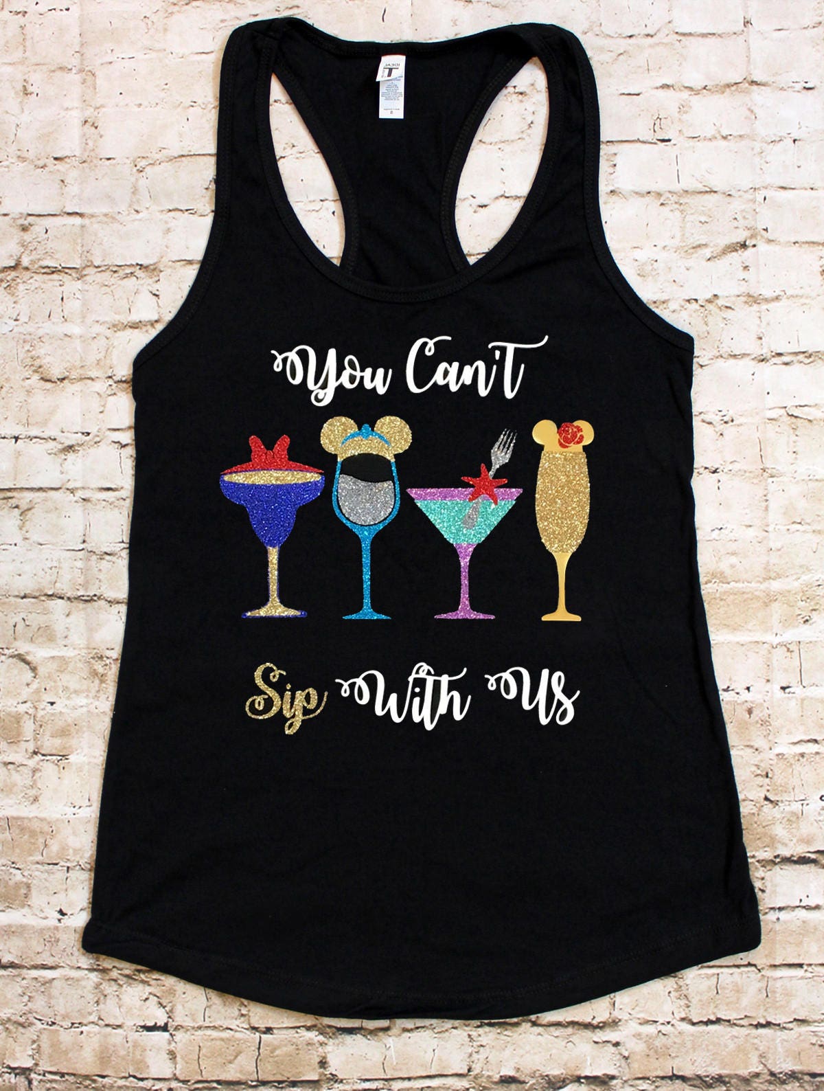 You Can't Sip with Us Women's Racerback Tank Top/T-shirt | Di…