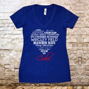 Heart Shaped Favorite Things of the Chicago Cubs Shirt V-neck Fitted Tshirt