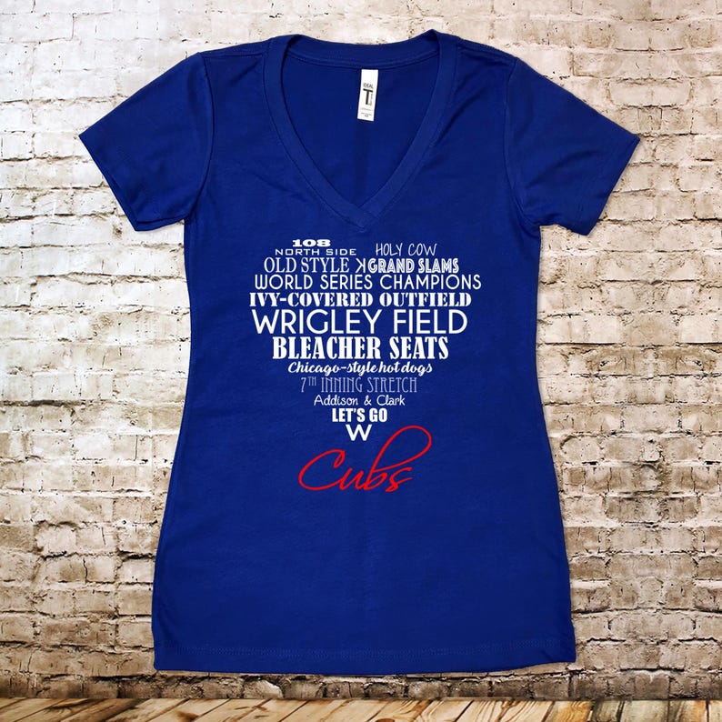 Heart Shaped Favorite Things of the Chicago Cubs Shirt V-neck Fitted Tshirt