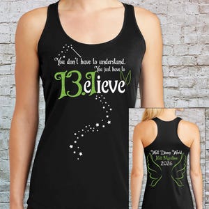 Disney Themed Tinkerbell Half Marathon (13.1) BELIEVE Tank Top | Run Disney Themed Tinkerbell Tank Top | Tinkerbell Believe Half Marathon