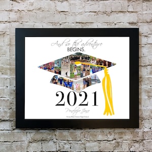 Custom Graduation Cap Photo Collage DIGITAL FILE ONLY | Graduation Photo Collage Artwork Gift | Class of Graduation Photo Collage Artwork