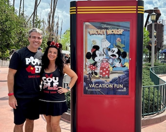 Disney Lovers' Personalized Mickey and Minnie Power Couple T-shirt/Tank Top Set