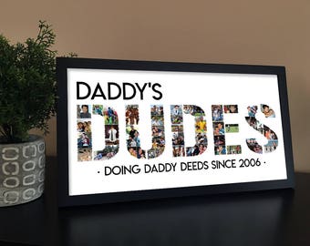 Benutzerdefinierte Foto-Collage Geschenk | Daddys Dudes, Papas Stolz (Digitale Datei)