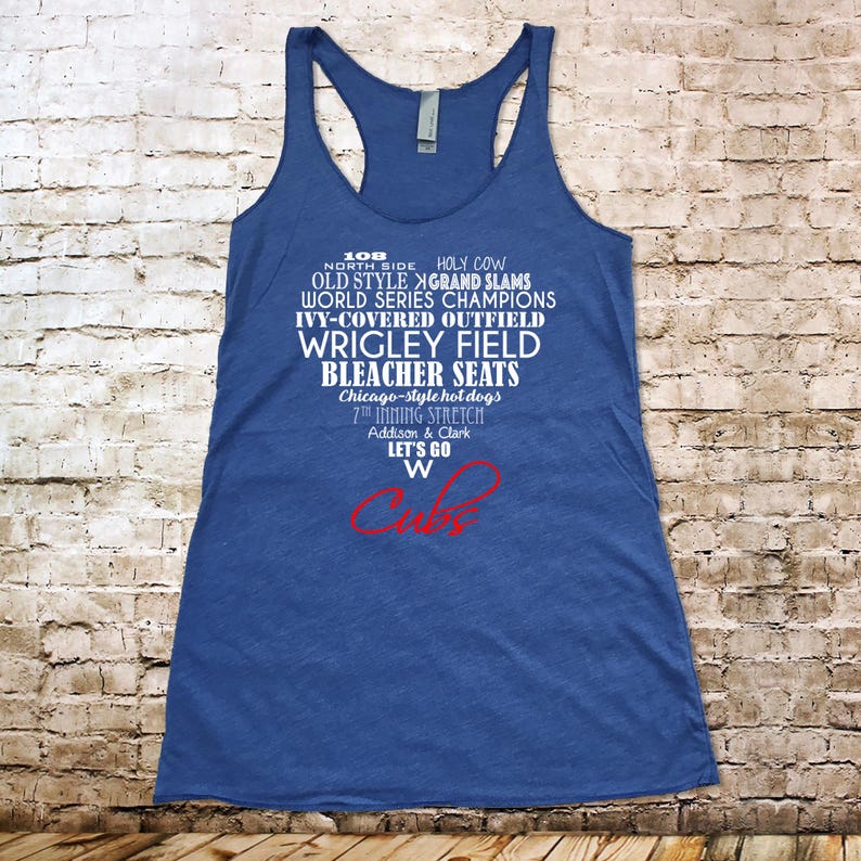 Heart Shaped Favorite Things of the Chicago Cubs Shirt Triblend Tank Top