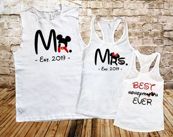 Personalized Mickey Minnie Honeymoon Shirts | Disney Couple Set