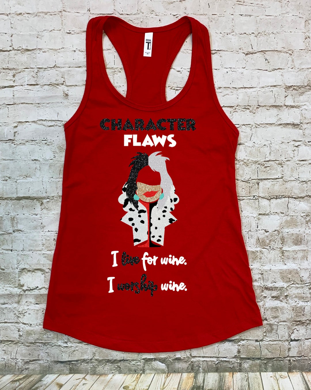 101 Dalmatians Cruella De Vil Character Flaws Women's Racerback Tank ...