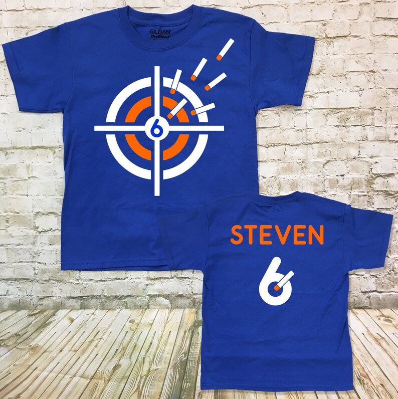 Personalized BOY'S Nerf Bullseye Birthday Shirt Custom Etsy