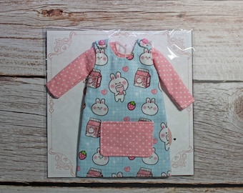 Dungarees and shirt dress for Blythe doll, doll, clothes, outfits.