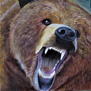 Soul of a Grizzly Bear (Threatened), bear print, bear wall art, bear decor, bear art, bear poster, bear printable, brown bear painting