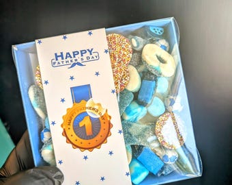 Caja de dulces para el Día del Padre, con más de 500 g de deliciosos dulces surtidos. El regalo perfecto para este Día del Padre.