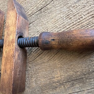 Vintage Small Wooden Clamp with Wooden Turn Screws image 6