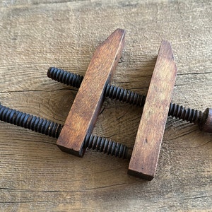 Vintage Small Wooden Clamp with Wooden Turn Screws image 5