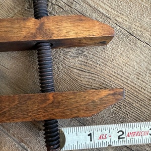 Vintage Small Wooden Clamp with Wooden Turn Screws image 8