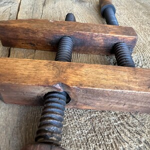 Vintage Small Wooden Clamp with Wooden Turn Screws image 7