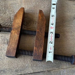 Vintage Small Wooden Clamp with Wooden Turn Screws image 10