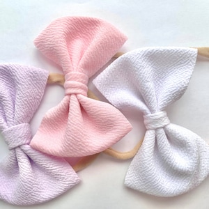 Pastel 4&quot; Bow Set / Nylon Baby Headbands / Newborn Preemie Infant Girl Gift or Photoshoot