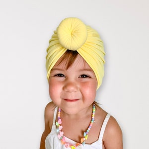 Yellow Sun Turban Hat / UPF 50 Turban for Girls / Head Wrap for Babies, Infants, Toddlers, Children, Women