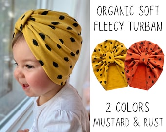 Boho Polka Dot Turbant Hat / Organic Baby Girl Toddler Adult Head Wrap / Baby Shower Christmas Gift