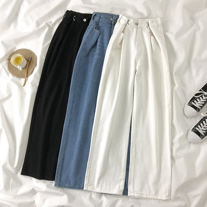 Vintage Baggy Jeans, Casual Loose Trousers, Harajuku, Streetwear, High Waist Pants, Wide Leg 90s Pants, Y2K Aesthetic Trousers 