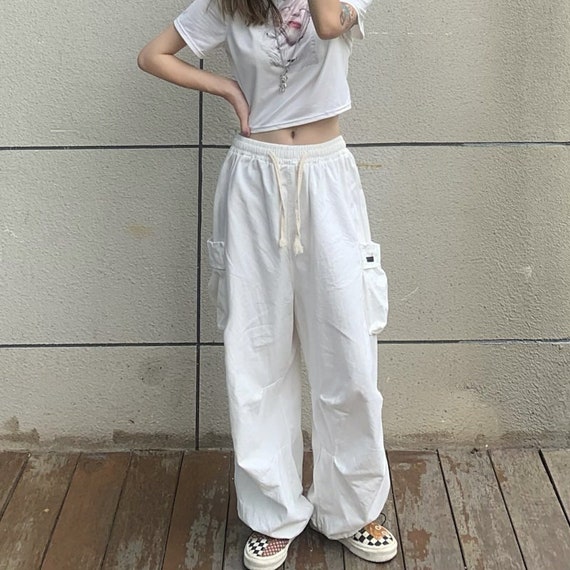 Y2K Baggy Cargo Trousers Parachute 
