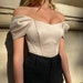 Off Shoulder Satin Corset Top, Y2K Style Strapless Off-Shoulder Top, Elegant Retro Sexy Bustier Tank Top 