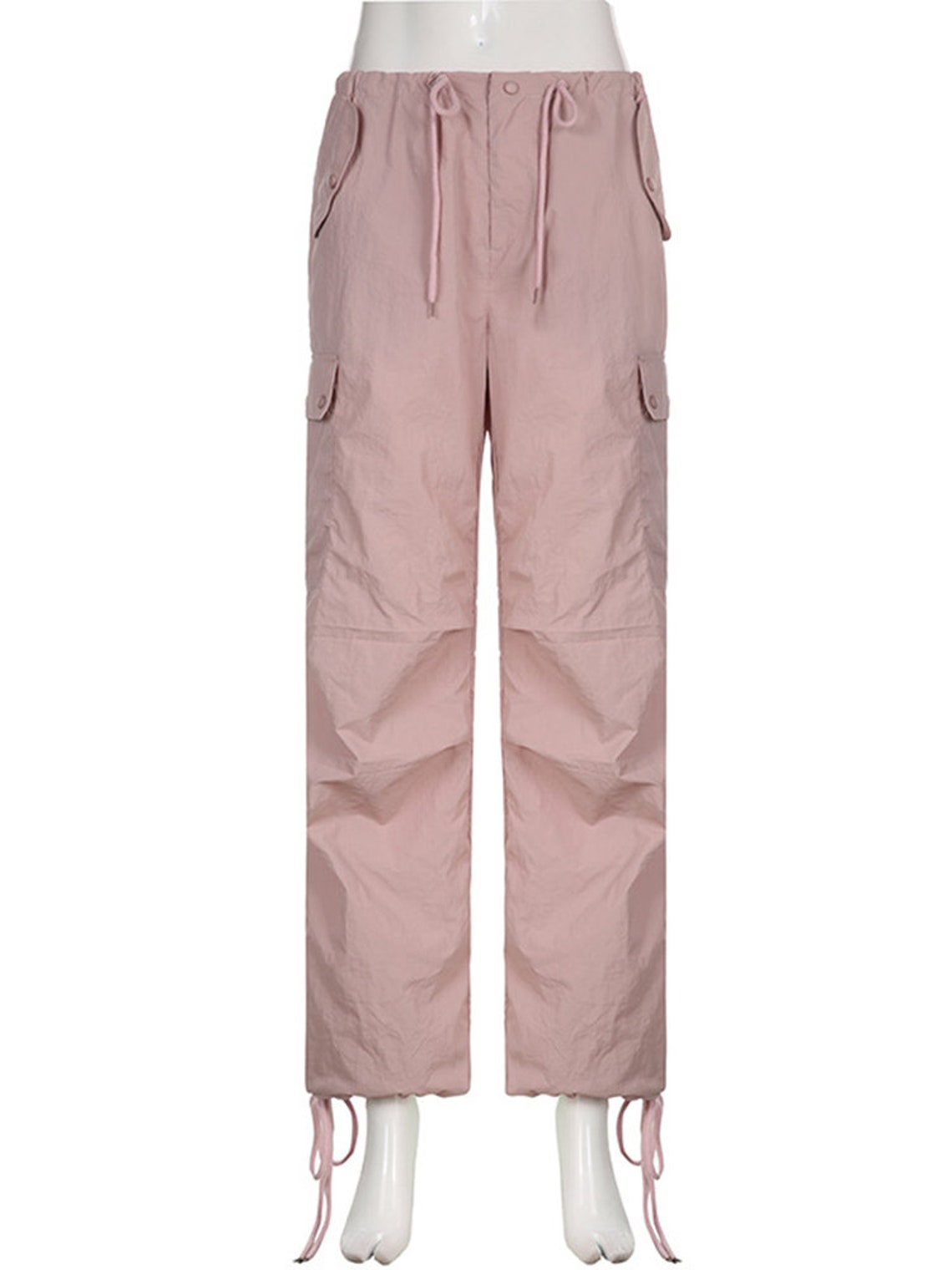 Pink Y2K Baggy Cargo Pants Parachute Trousers Drawstring Etsy Ireland