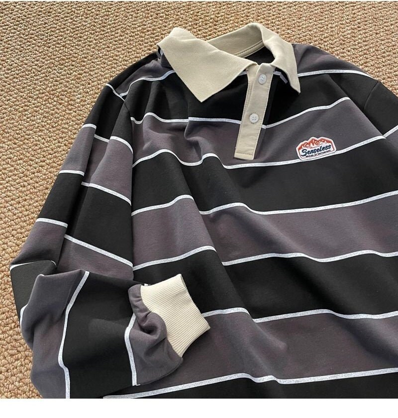 vintage polo collar sweatshirt