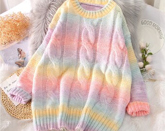 Pastel Rainbow Sweater - Etsy UK