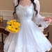 Cute White Fairy Dress, Babydoll dress, Vintage French Cottagecore Dress, Y2K Lolita Mini Dress, Milkmaid Dress, Kawaii, Cosplay, JK Fashion
