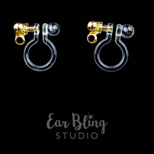 Pair of Invisible Clip on Earring Findings With Flat Front Etsy