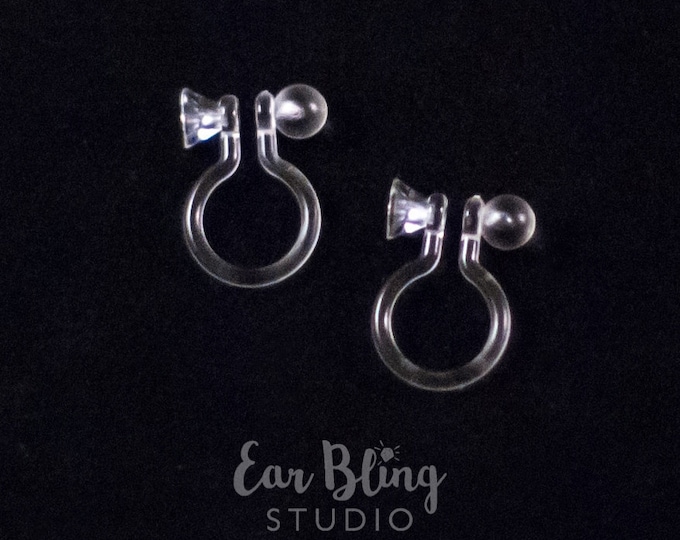 Pair of Invisible Clip on Earring Findings With Flat Front Etsy