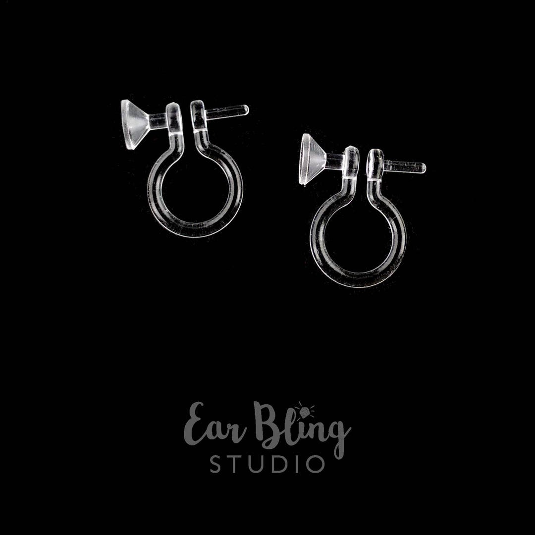 Pair of Invisible Clip on Earrings With Cup Front and Etsy
