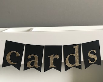 Customizable Cards Banner: Glitter Cardstock, Party Decoration