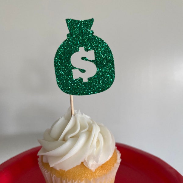 Money Sign Cupcake Toppers Etsy