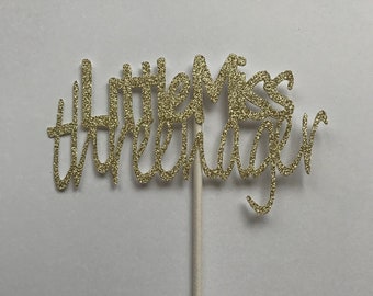 Little Miss Threenager Cake Topper: 3rd Birthday Party Decor