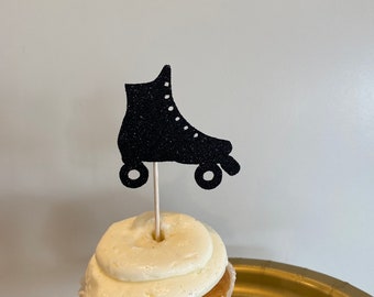 Roller Skate Cupcake Toppers, rollerskating, roller skate cupcakes, roller skate cupcake tops,  70s Disco Party Decorations, 80s cupcake top