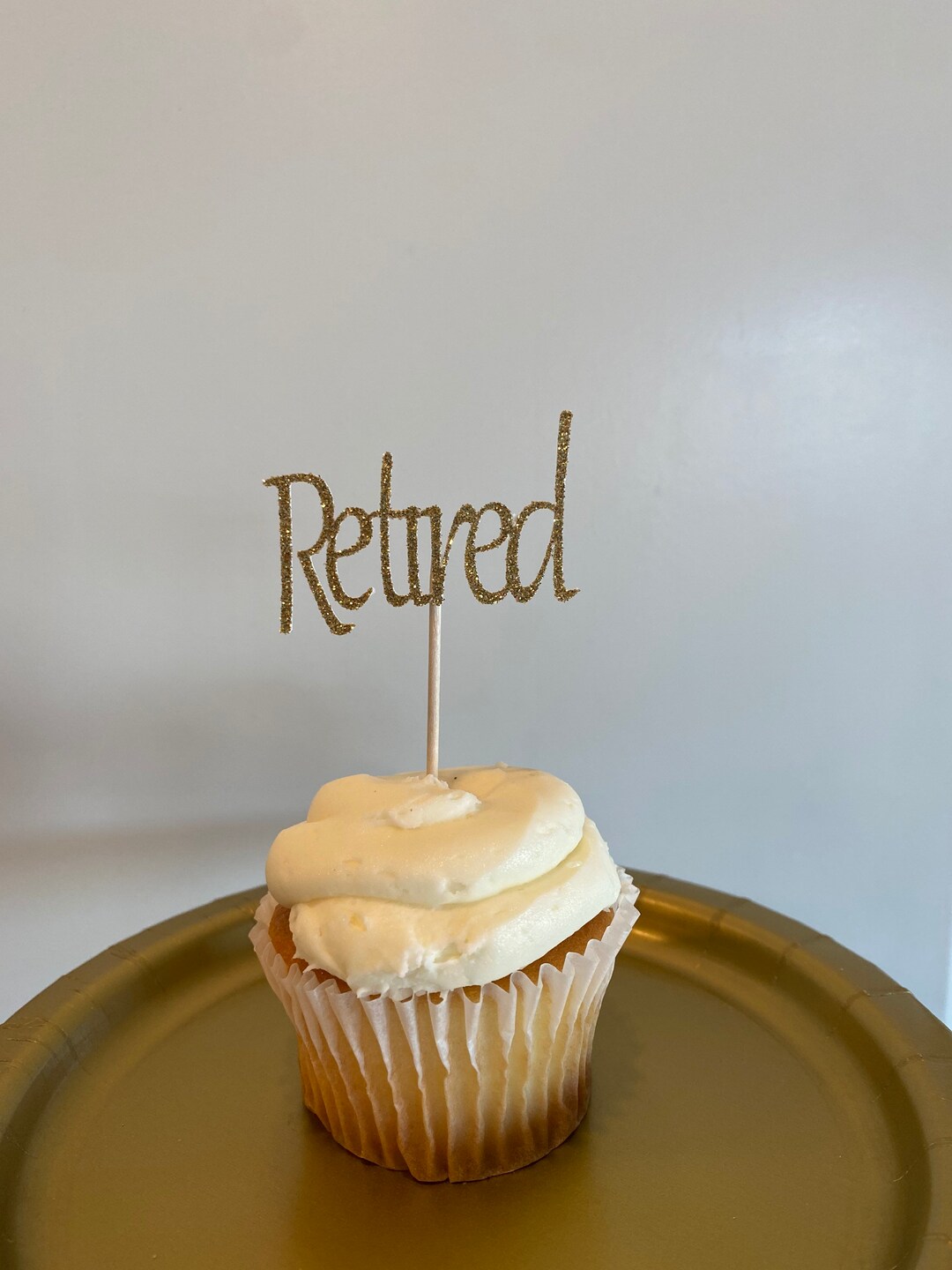 Retired Cupcake Toppers Retirement Food Picks Retirement Etsy