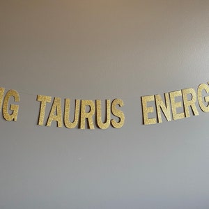 21st Birthday Decorations, Big Taurus Energy Banner, Birthday Banner, Birthday Party Decor, Zodiac Birthday Decor, Zodiac Birthday