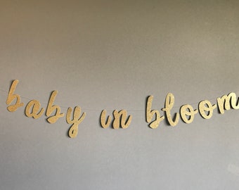 Baby In Bloom Banner: Glitter Floral Baby Shower Decor