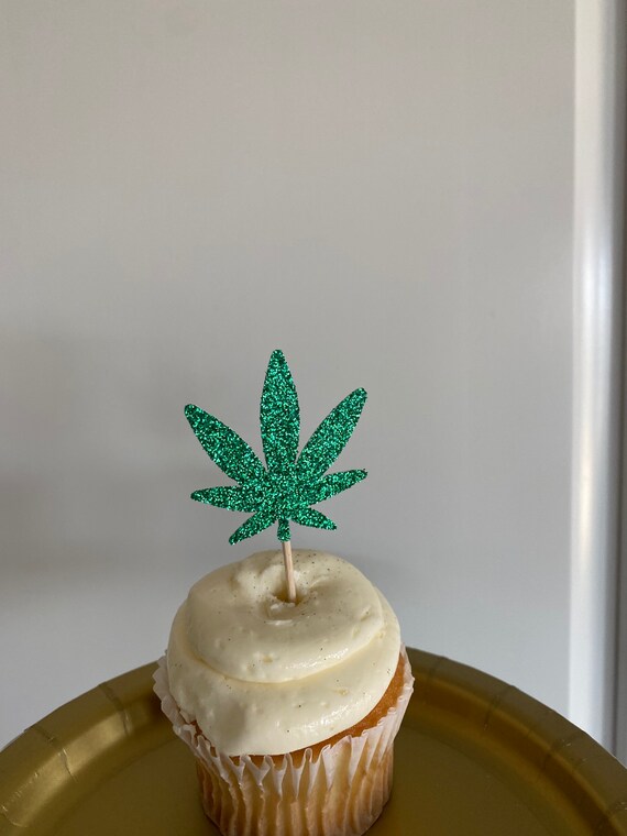 Marijuana Leaf Cupcake Toppers Weed Cupcake Toppers Weed Etsy